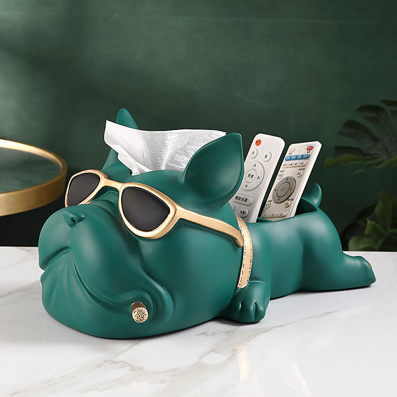 FRENCH BULL DOG STORAGE BOX AND TISSUE HOLDER - Smokey Cocktail