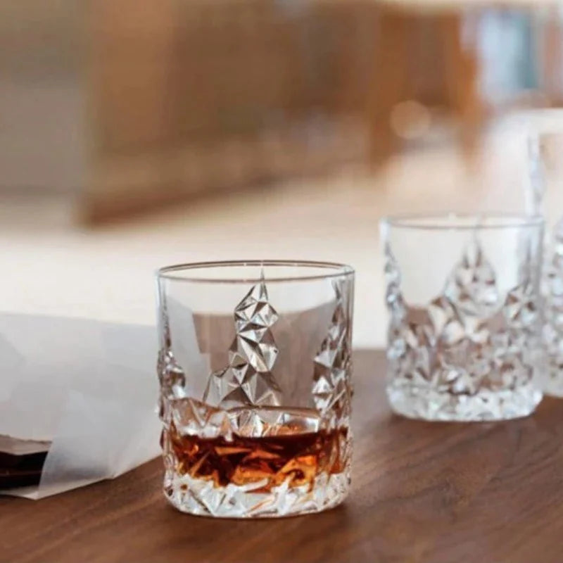 Sculpture Tumbler Glass - Set Of 6 - Smokey Cocktail