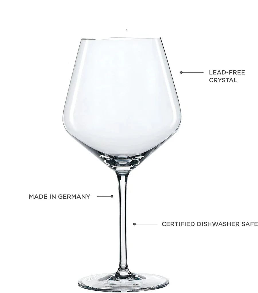 BURGUNDY WINE CRYSTAL GLASS - SET OF 4-MADE IN GERMANY