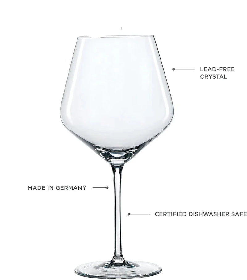 BUGUNDI WINE CRYSTAL GLASS - SET OF 6-MADE IN GERMANY