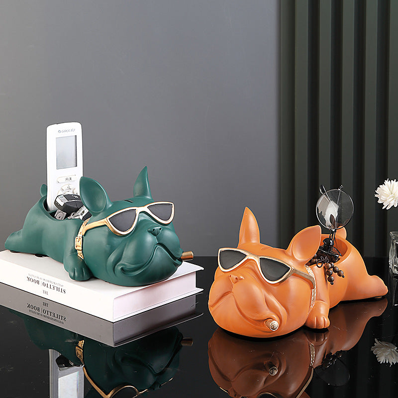 FRENCH BULL DOG STORAGE BOX AND TISSUE HOLDER - Smokey Cocktail