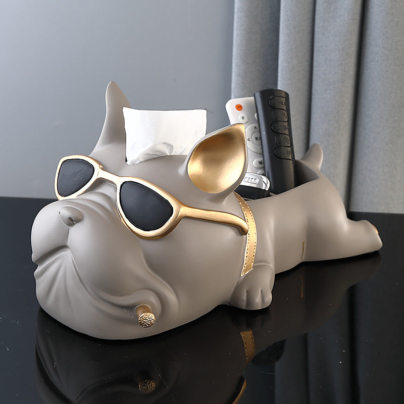 FRENCH BULL DOG STORAGE BOX AND TISSUE HOLDER - Smokey Cocktail