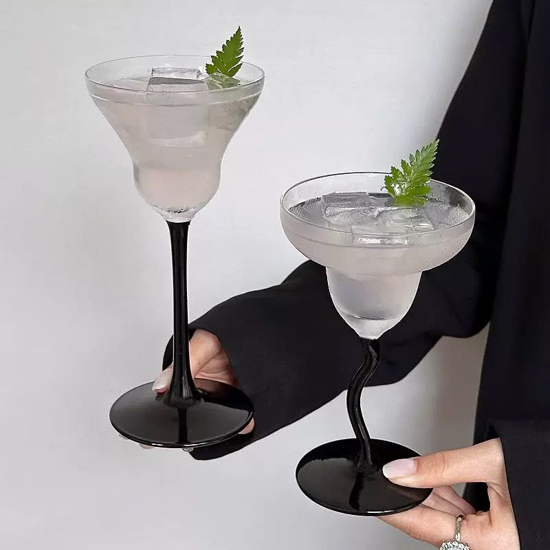 Margarita Glass with Black Stem - Set Of 2