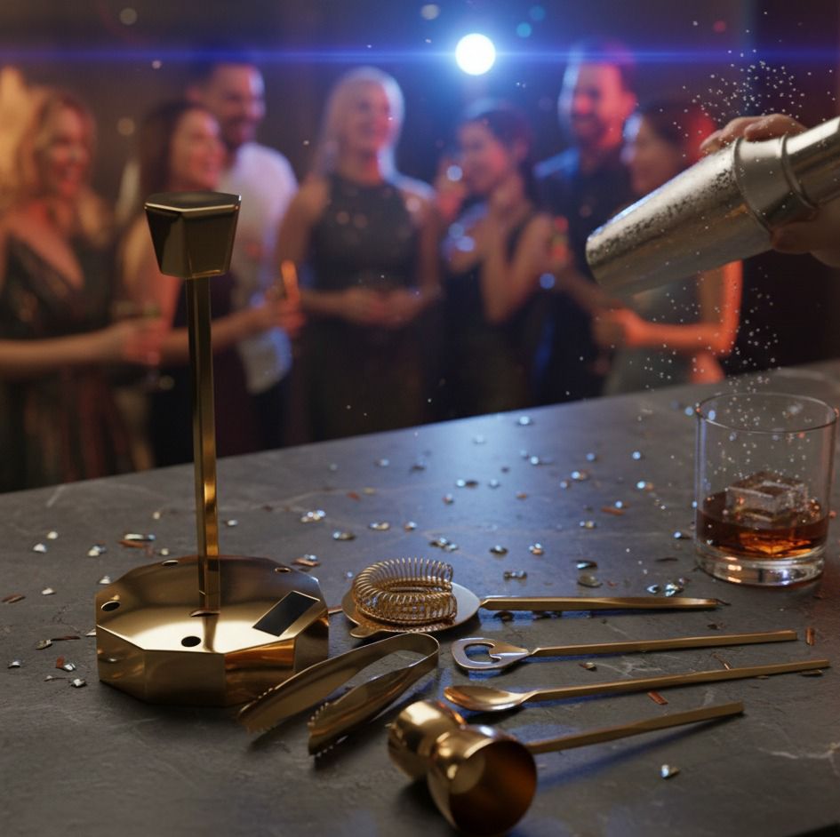 Premium 5-Piece Bar Set With Stand