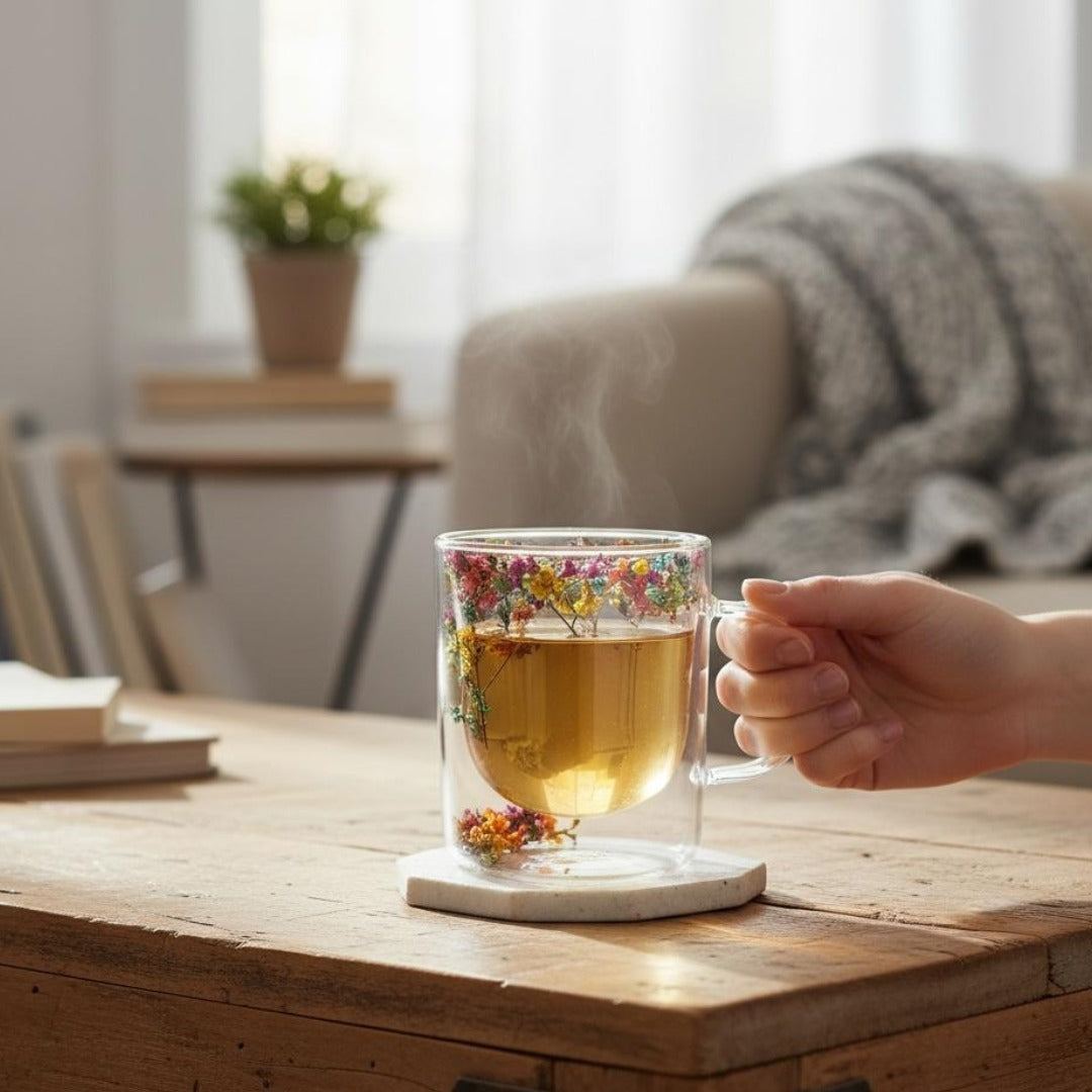 Floral Art Coffee Mug - Set of 2