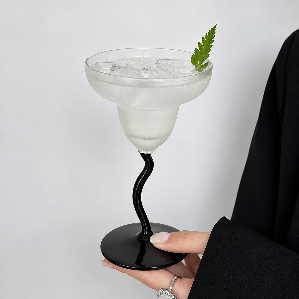 Margarita Glass with Black Stem - Set Of 2