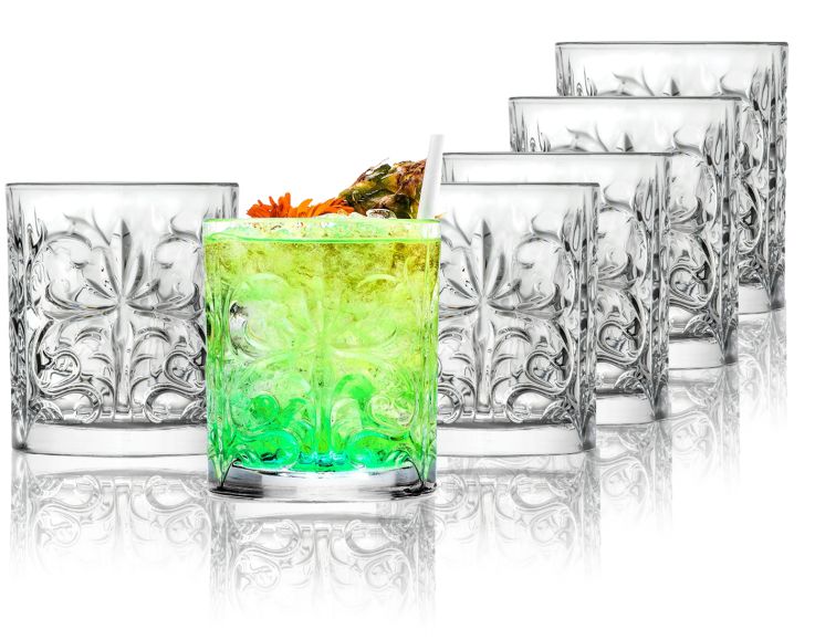 made in italy - tattoo whiskey crystal glass - set of 6
