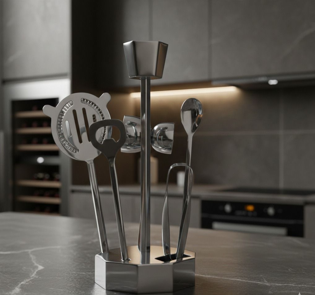 Premium 5-Piece Bar Set With Stand