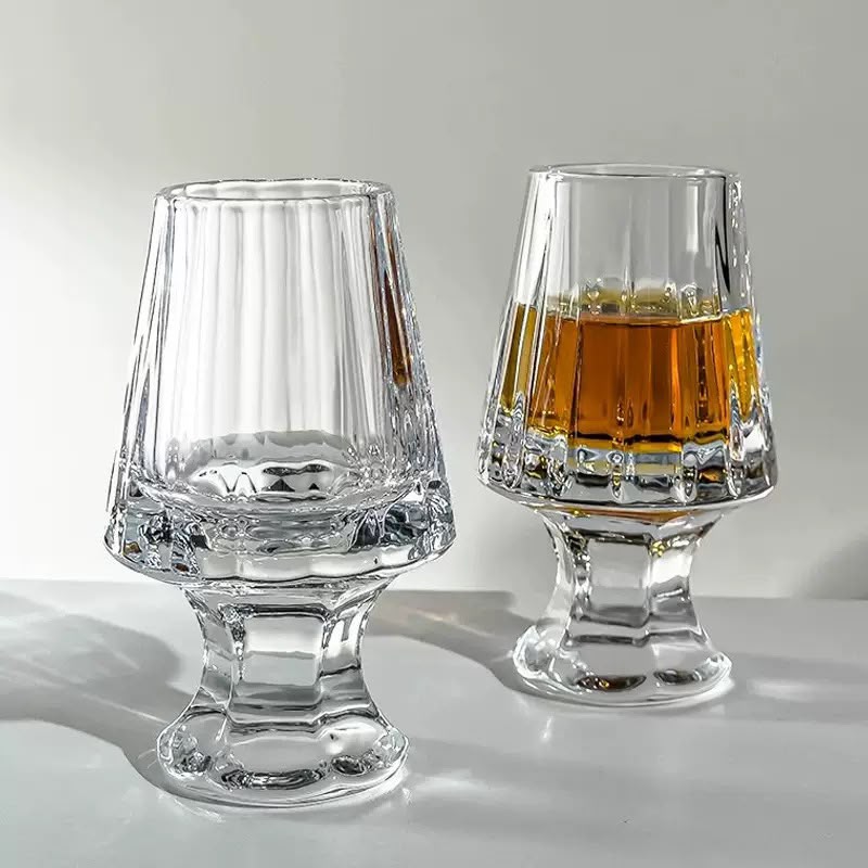 Ribbed Crystal Whiskey Tasting Glass - Set Of 6 (Gift Box)