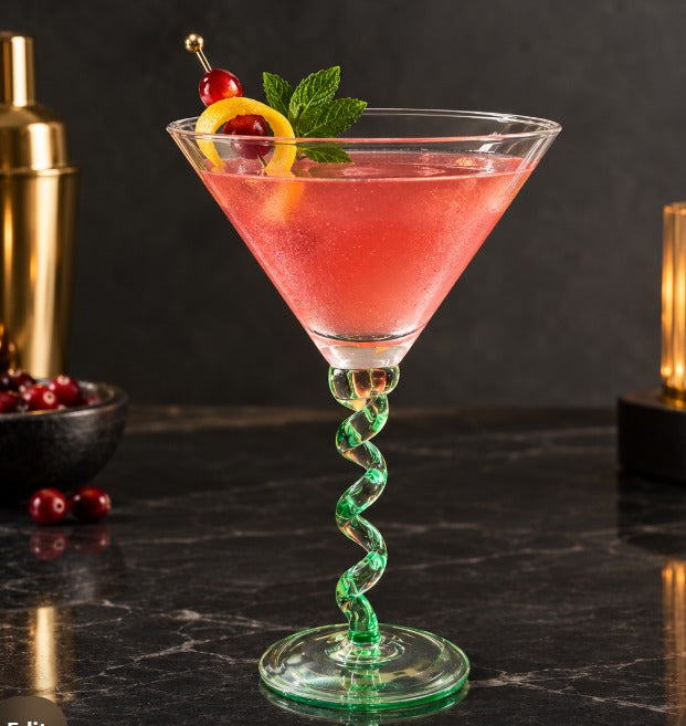 Twisted Stem Martini Glass - Set Of 2