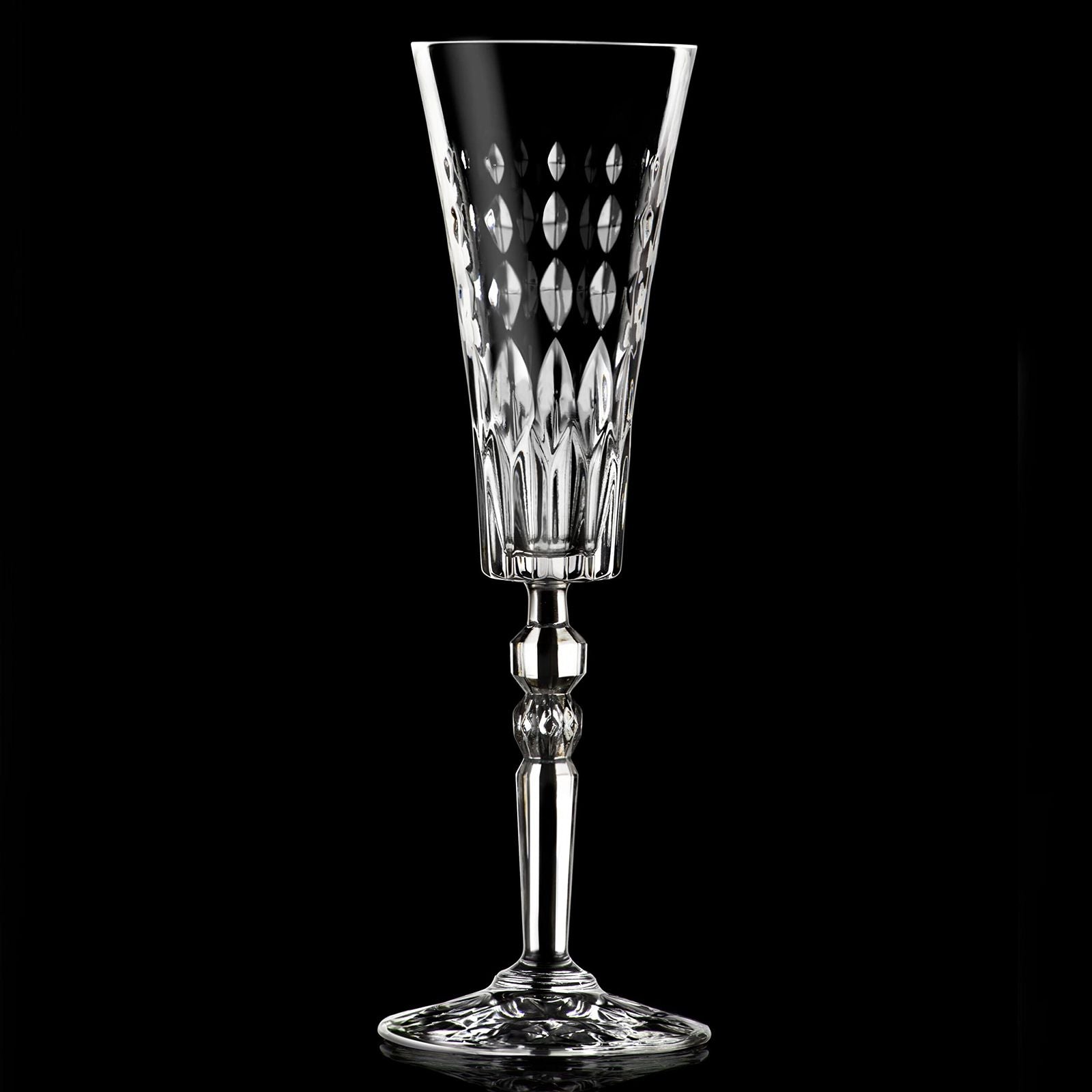 made in italy - marilyn champagne crystal glass - set of 2