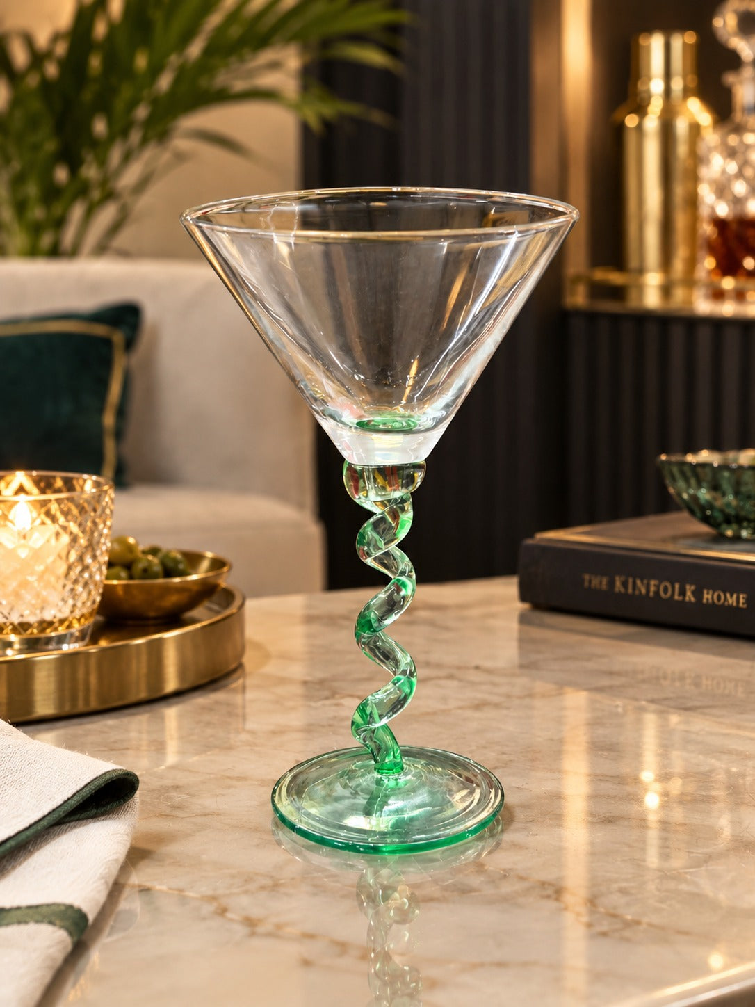 Twisted Stem Martini Glass - Set Of 2