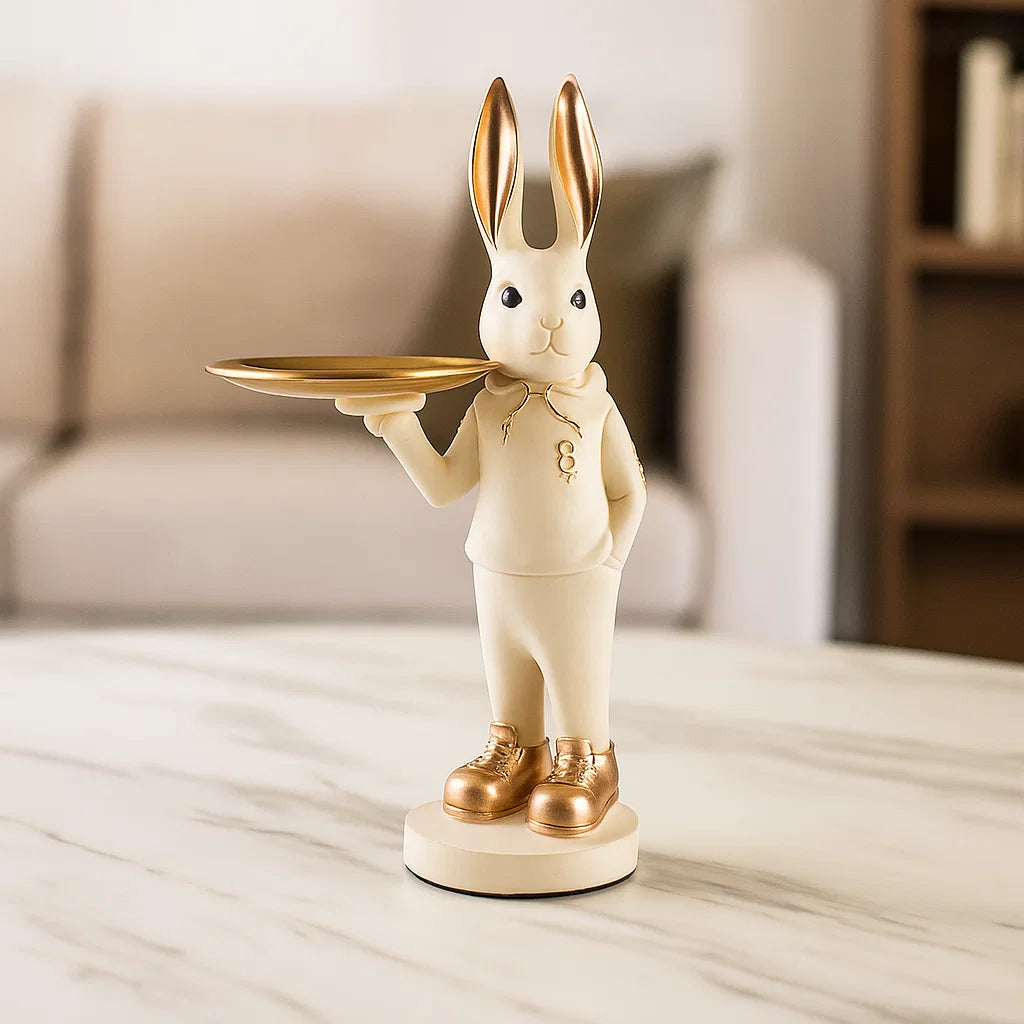 Cheerful Bunny Decor With Tray