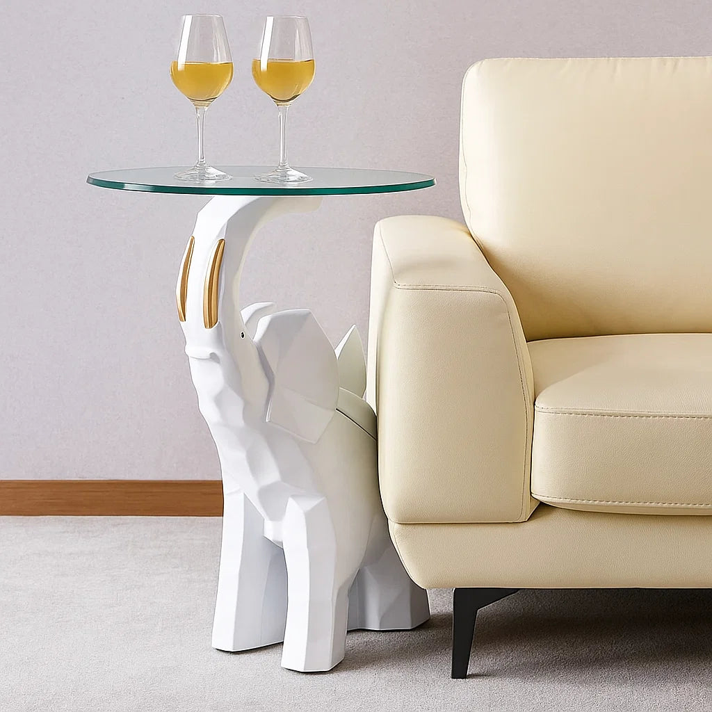 Majestic Elephant Side Table Decor