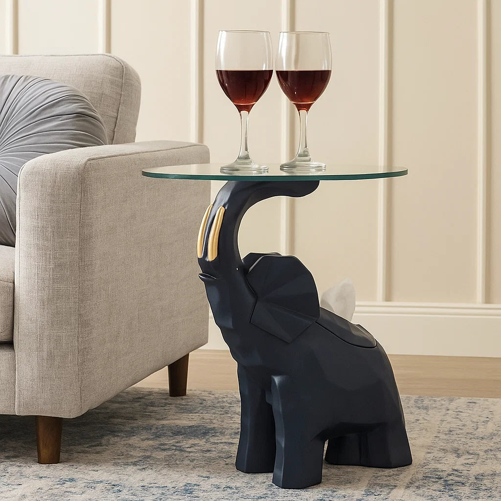 Majestic Elephant Side Table Decor