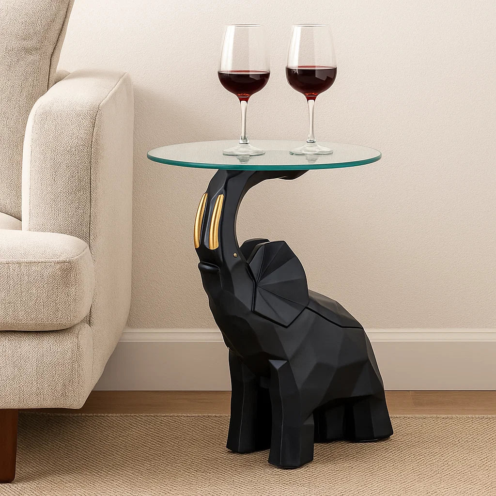 Majestic Elephant Side Table Decor