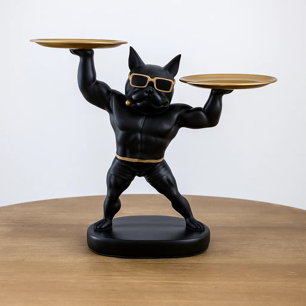 Muscular Dog Double Tray Decor