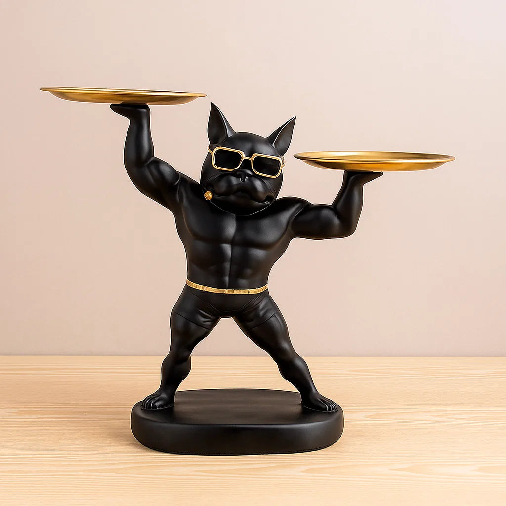 Muscular Dog Double Tray Decor