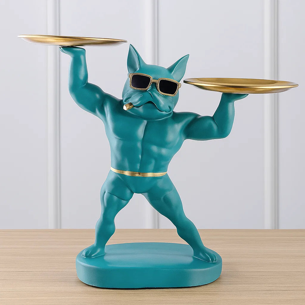 Muscular Dog Double Tray Decor