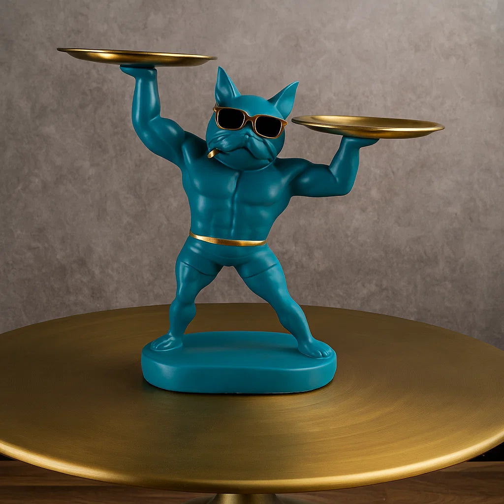 Muscular Dog Double Tray Decor