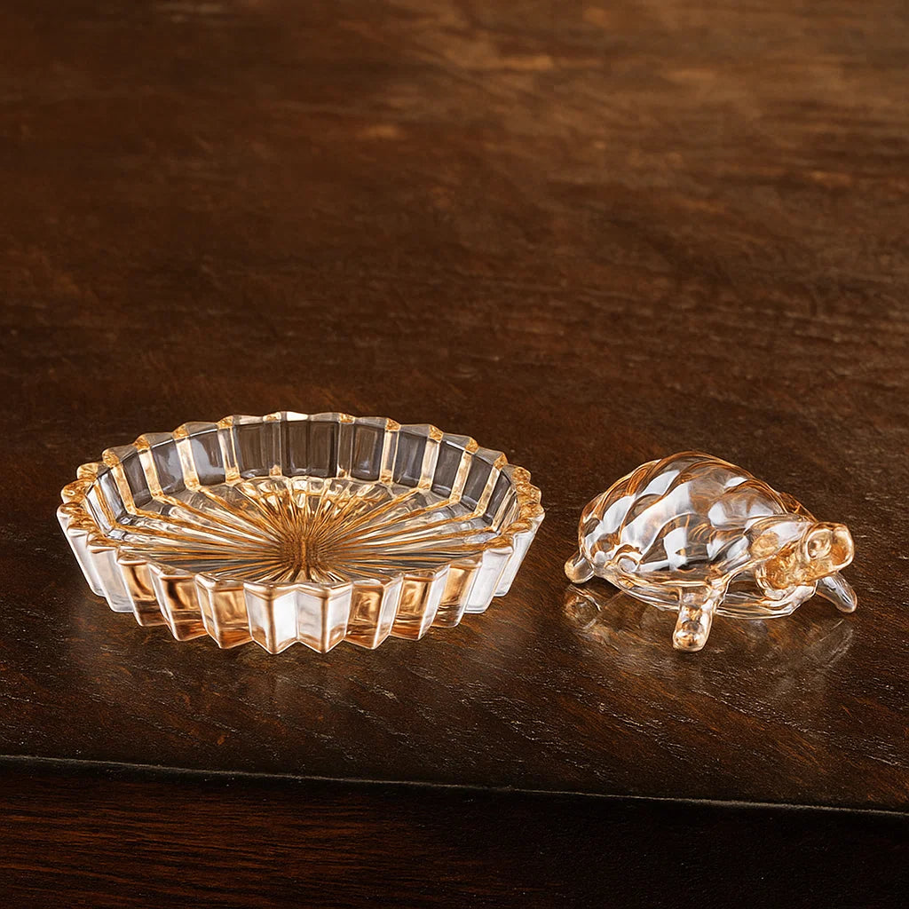 Lucky Crystal Turtle with Tray - 2 Sets
