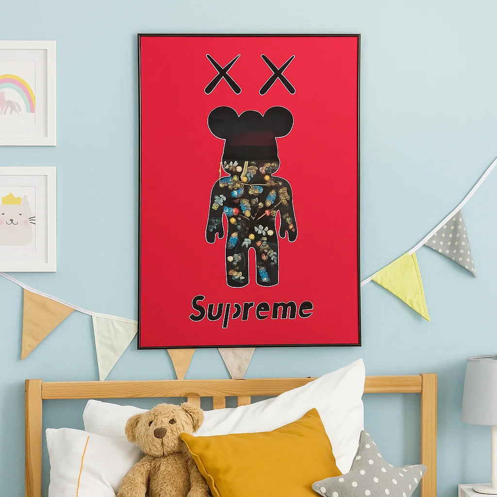 Supreme -Themed Lego Wall Decor