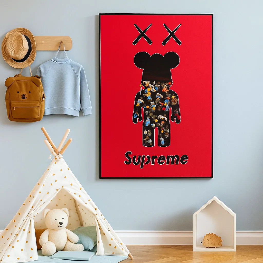 Supreme -Themed Lego Wall Decor