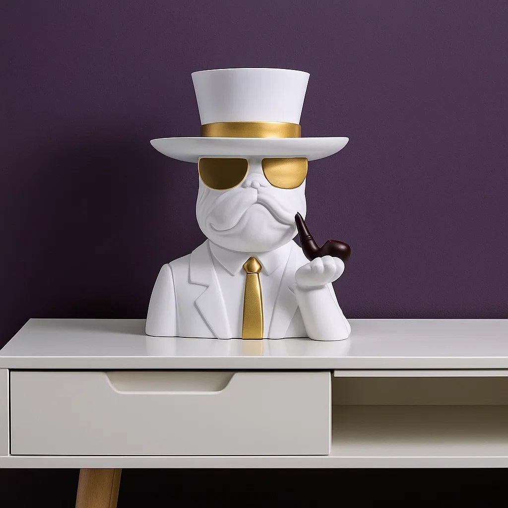 Bulldog Decor with Hat