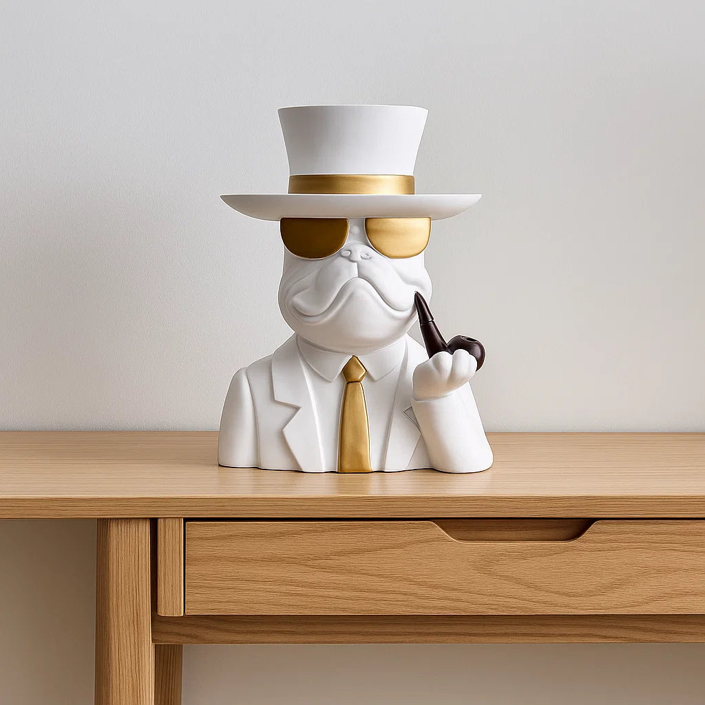 Bulldog Decor with Hat