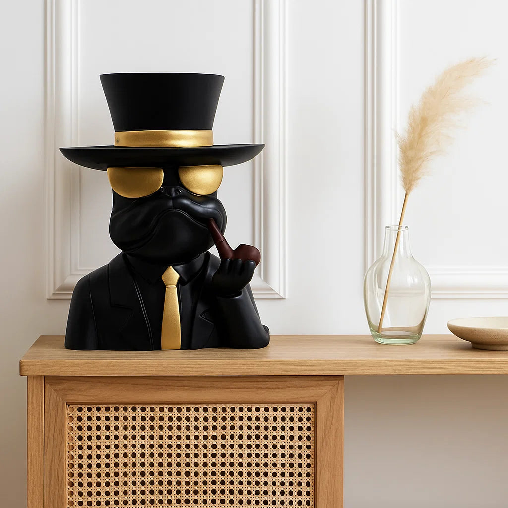 Bulldog Decor with Hat