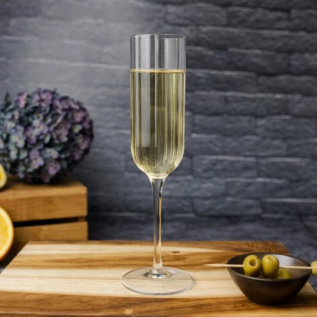 made in italy - bach champagne crystal glass - set of 2