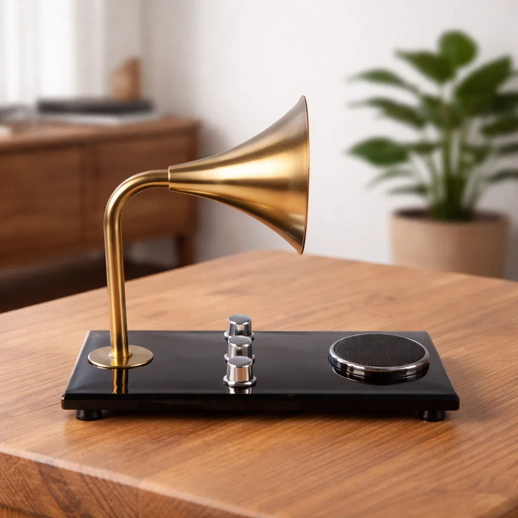 Timeless Crystal Gramophone Decor