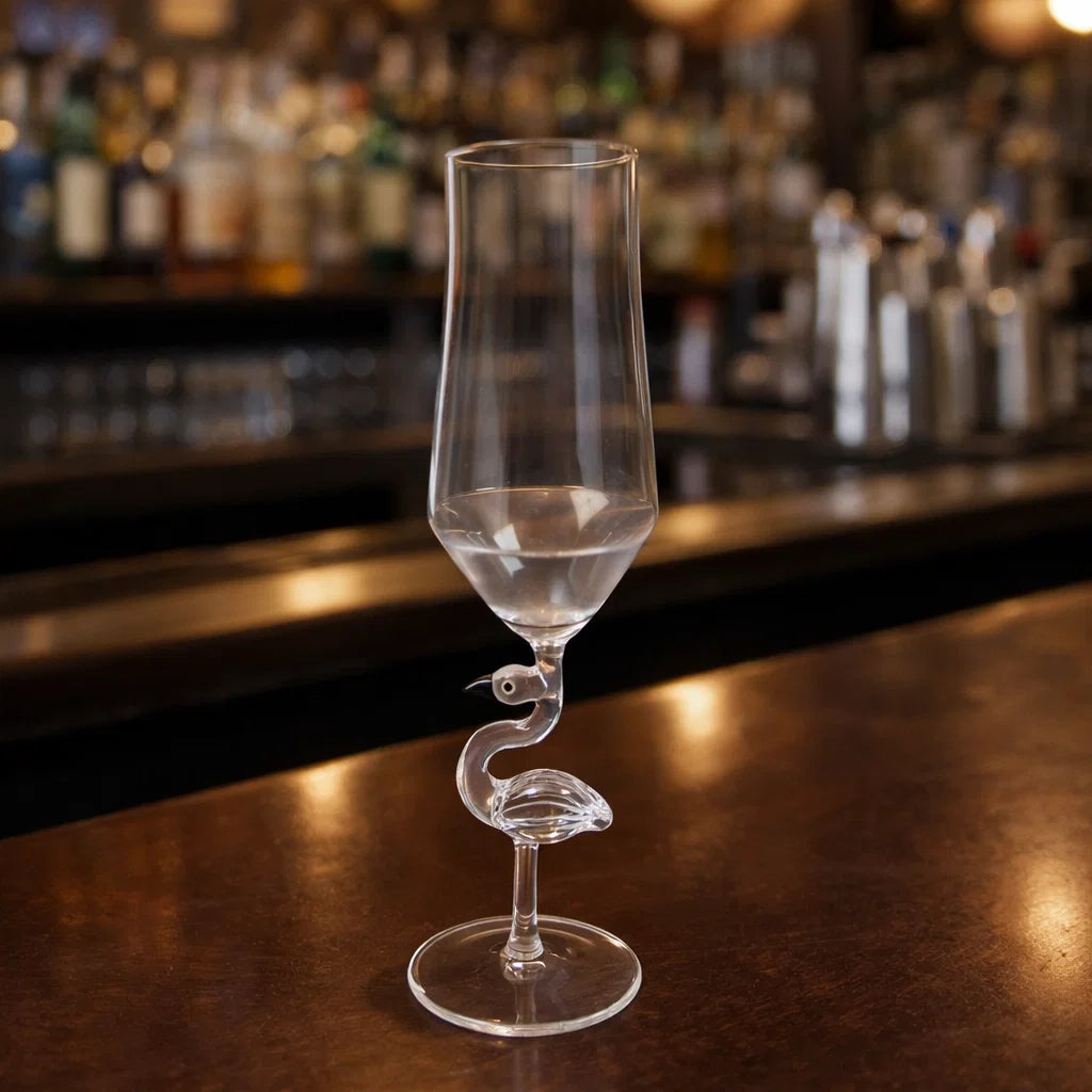 Artistic Bird Stem Champagne Glass - Set Of 2