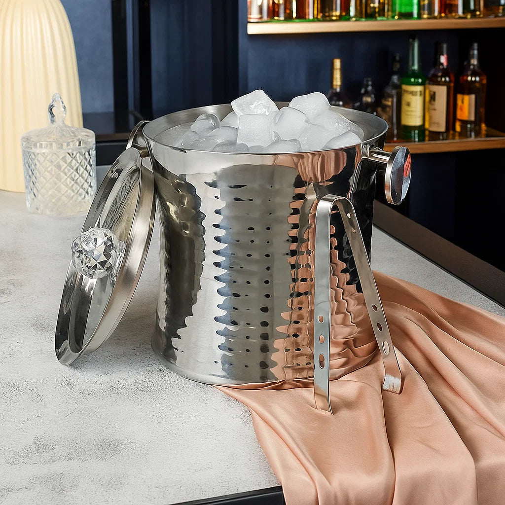 DIAMOND ICE BUCKET WITH TONGS
