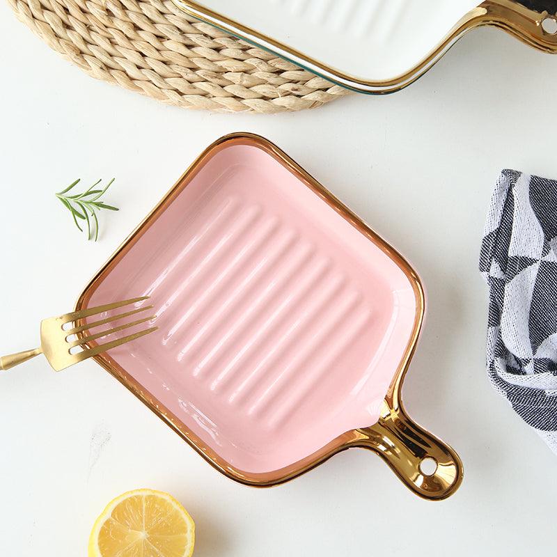 Ribbed Ceramic Platter - Smokey Cocktail