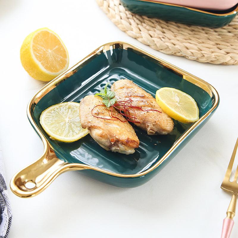 Ribbed Ceramic Platter - Smokey Cocktail