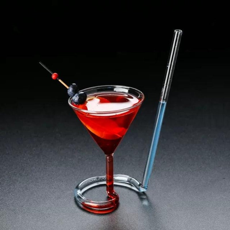 Types Of Cocktail Glasses | Straw Martini Glass - Set Of 2