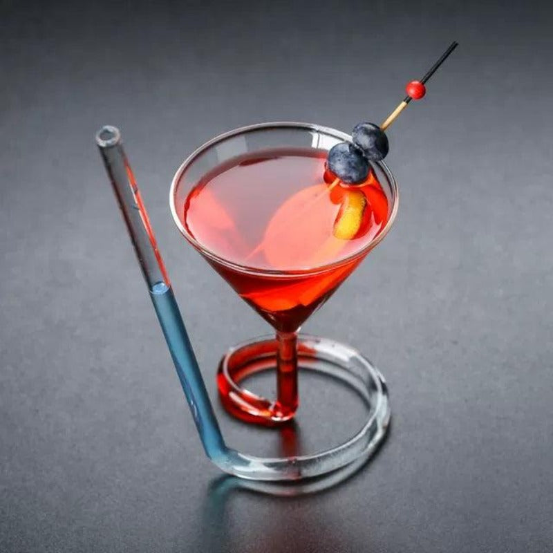 Types Of Cocktail Glasses | Straw Martini Glass - Set Of 2
