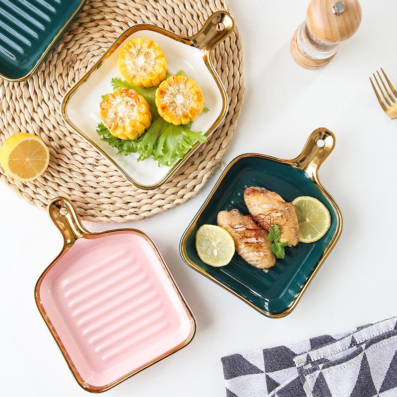 Ribbed Ceramic Platter - Smokey Cocktail