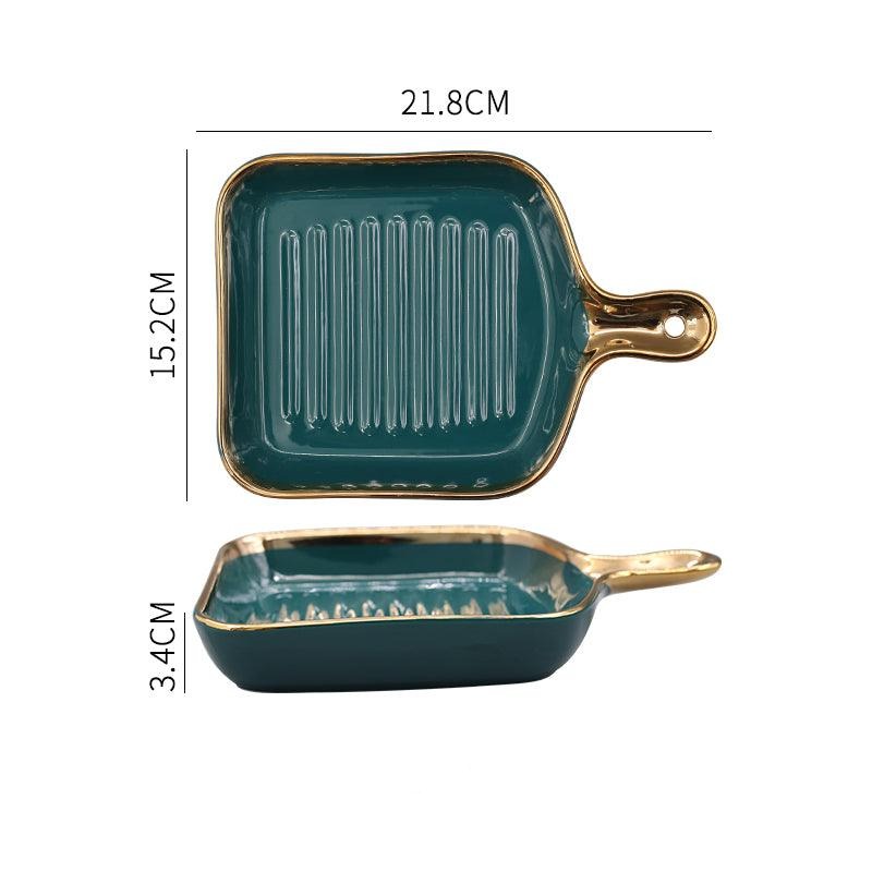Ribbed Ceramic Platter - Smokey Cocktail