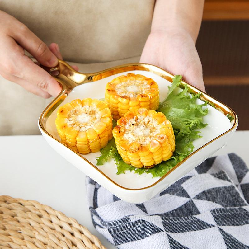 Ribbed Ceramic Platter - Smokey Cocktail