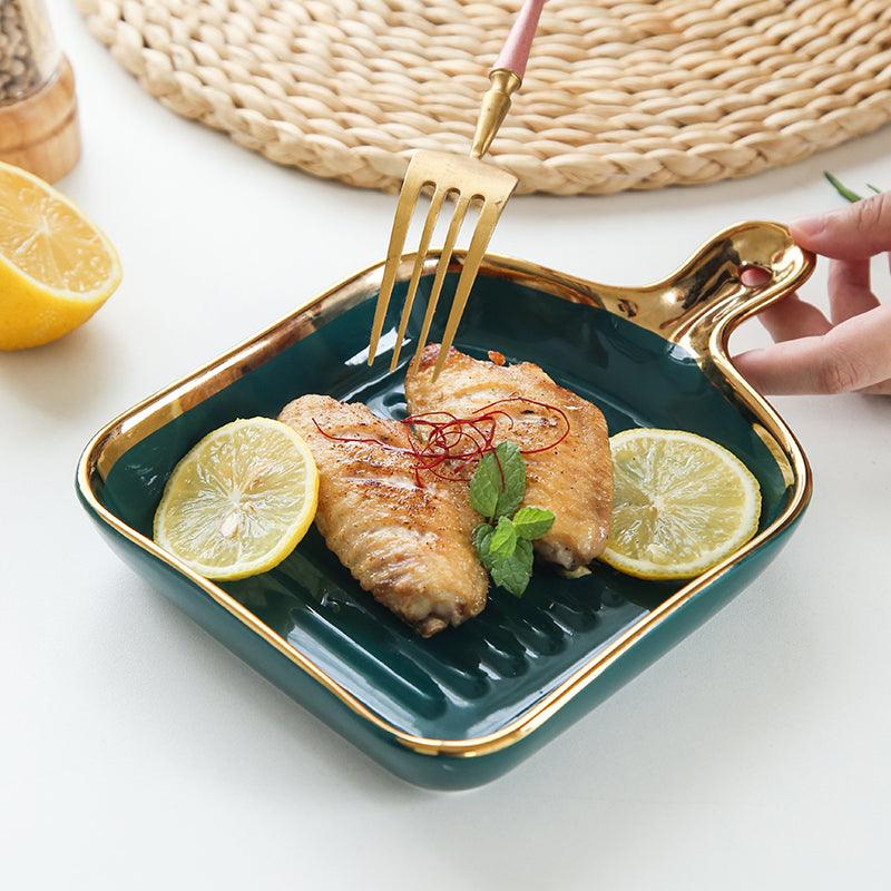 Ribbed Ceramic Platter - Smokey Cocktail