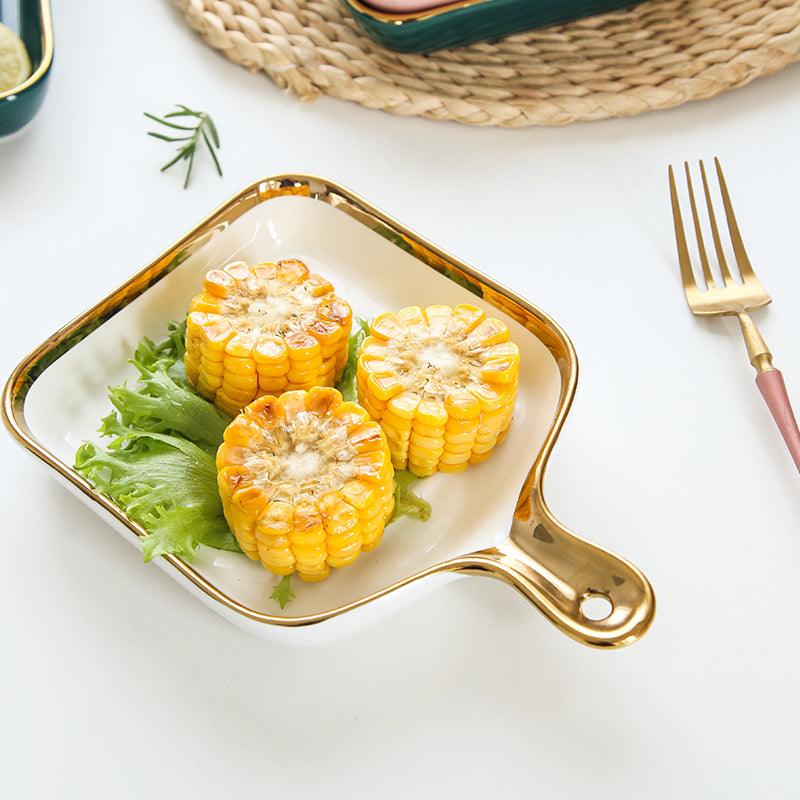 Ribbed Ceramic Platter - Smokey Cocktail