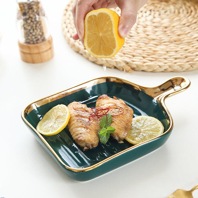 Ribbed Ceramic Platter - Smokey Cocktail