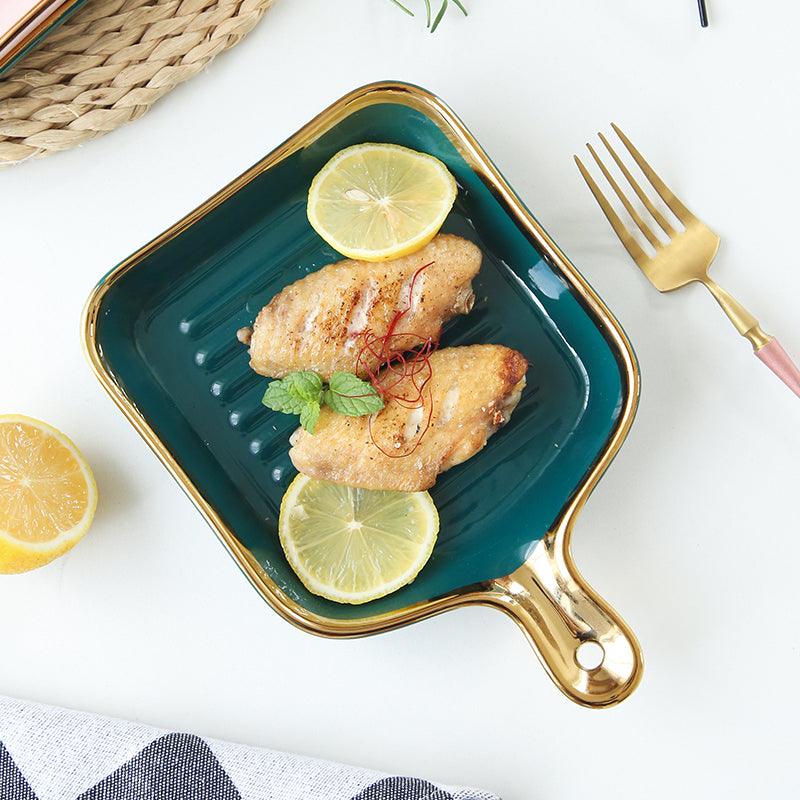 Ribbed Ceramic Platter - Smokey Cocktail