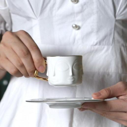 tea cup with saucer | BUDDHA CUP SAUCER - SET OF 2