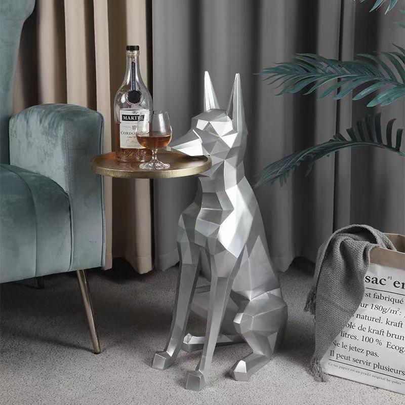Abstract Dog Figurine Table - Smokey Cocktail