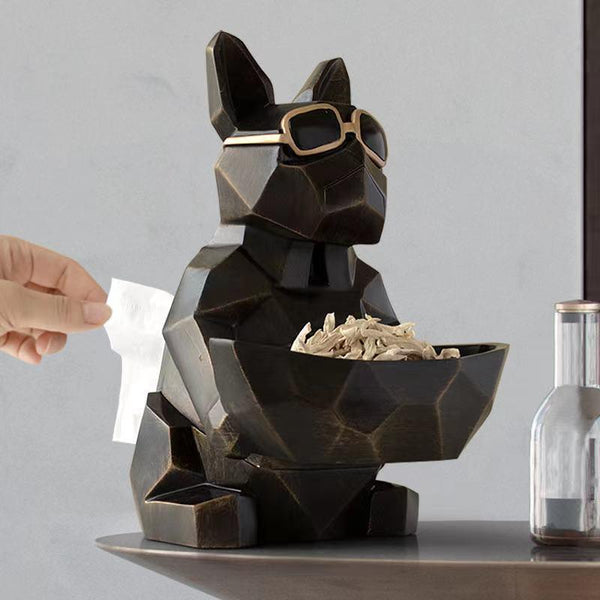 Doggo Tissue Box with Storage Figurine - Smokey Cocktail