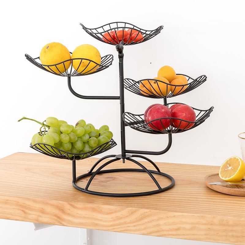 Lotus Leaf Metal Fruit Stand - Smokey Cocktail