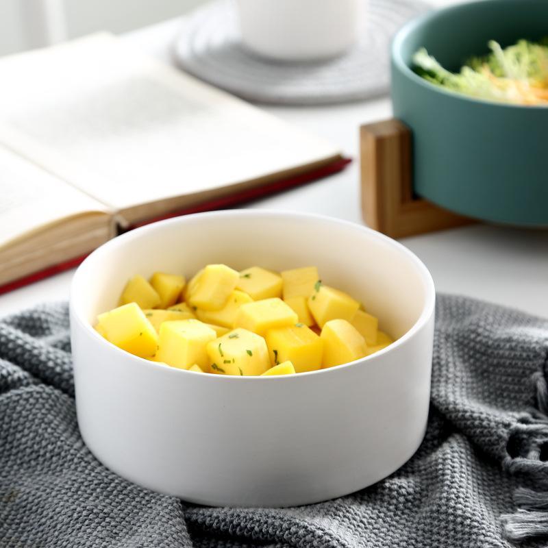 Kayak Ceramic Bowl with Bamboo Wood Stand - Smokey Cocktail